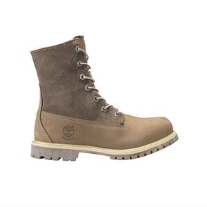 Timberland Authentics Teddy Fleece Waterproof Fold-Down Boots Light Brown Size 8